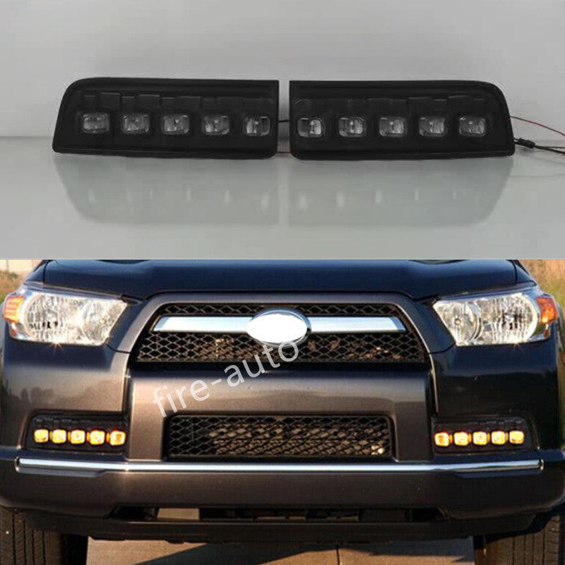 DRL LED Fog Lamp Daytime Running Light turn signal For Toyot@a 4Runner 2010-2013 n