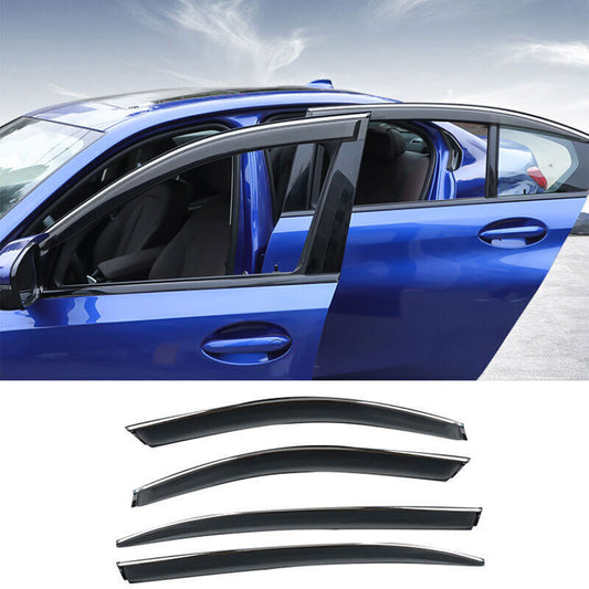 for BMW 3-Series G20 2019-2023 Window Wind Visor Rain Guard Vent Deflector Black