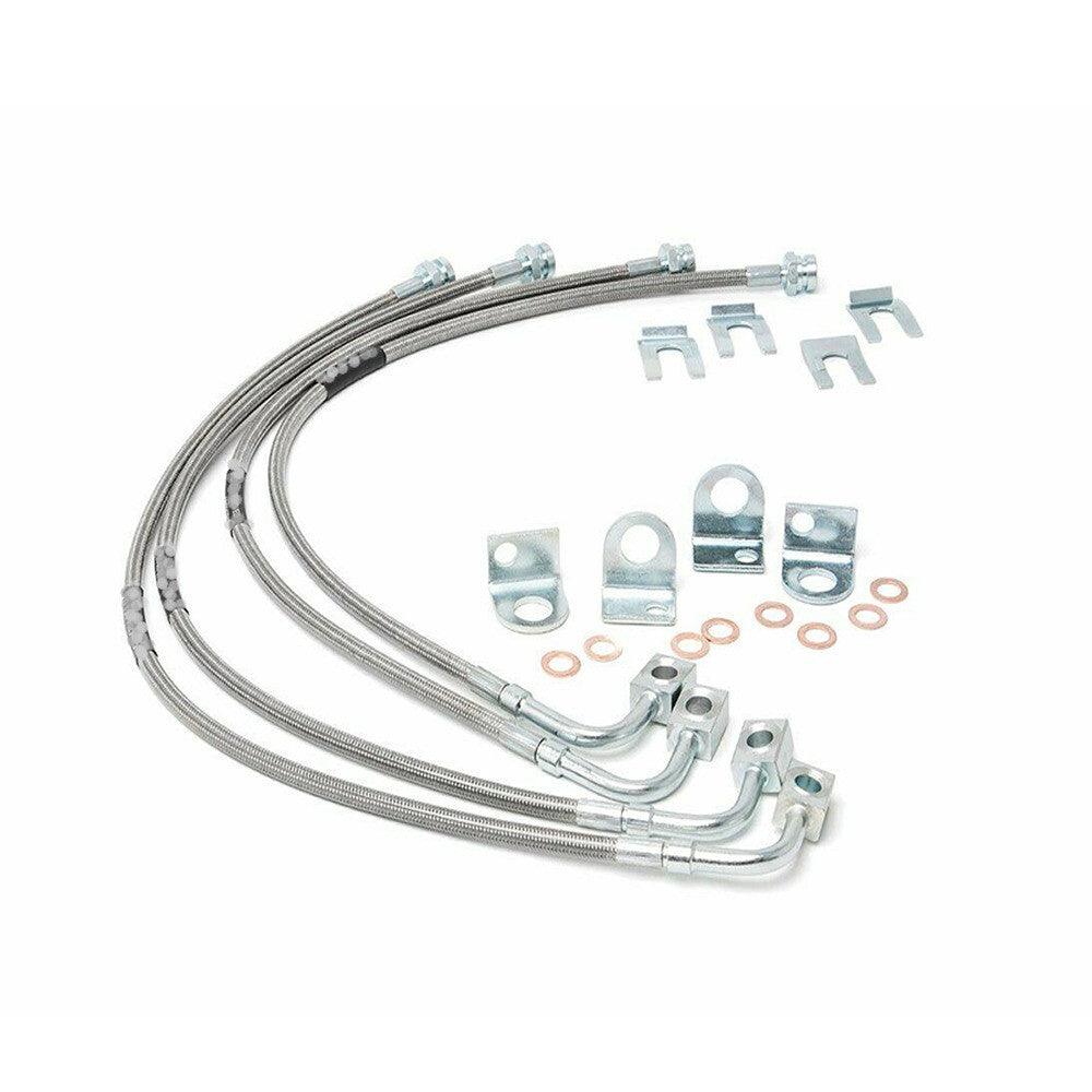 89716 Front&Rear Stainless Brake Lines for Jeep for Wrangler 2.0 3.6L 3.8L 2007-2018 Q
