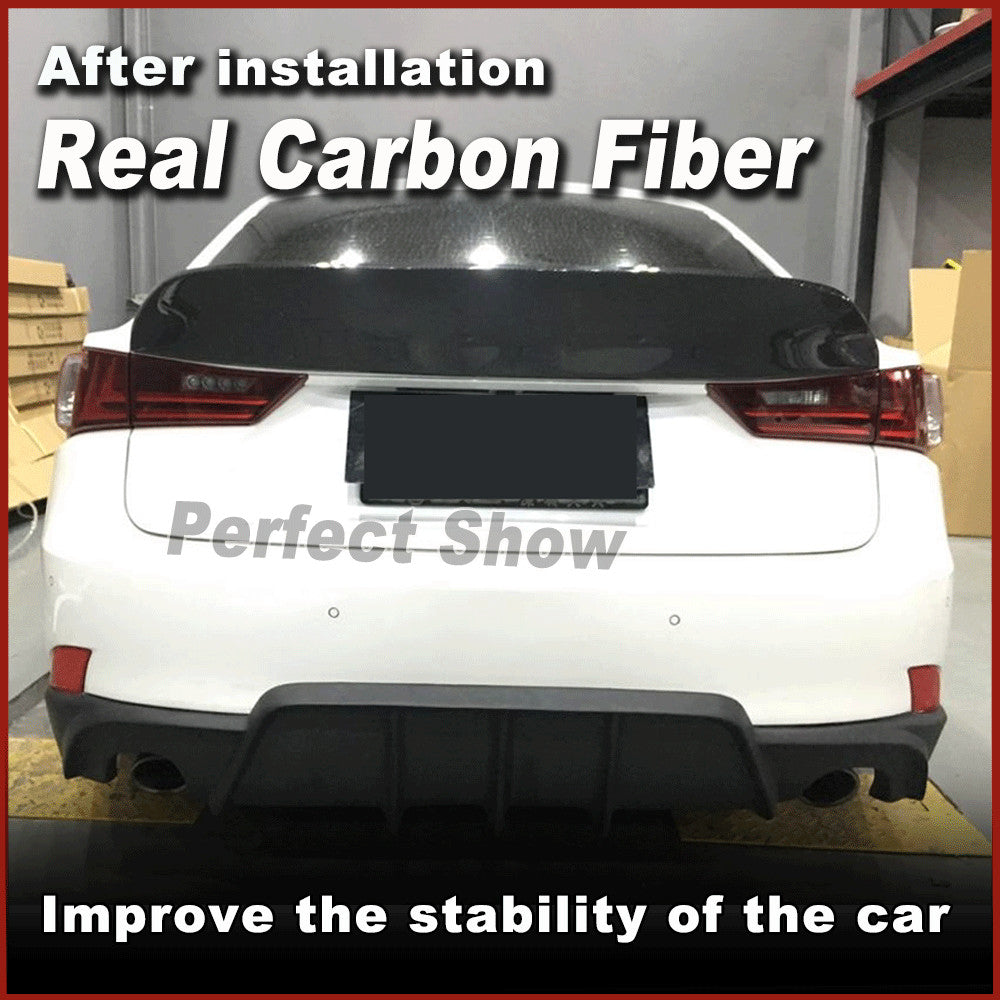 for LEXUS IS250 IS300 IS350 IS-F 2013-15 REAL CARBON Rear Trunk Spoiler Wing Lip