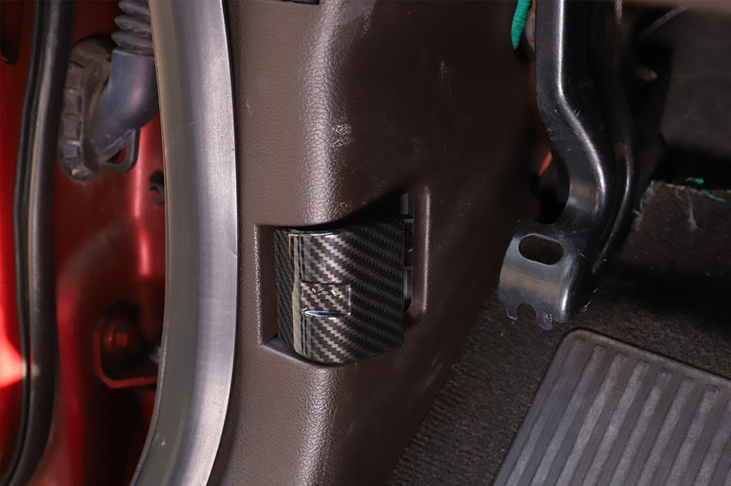 ABS Engine Hood Cover Switch Trim  for ford  F150 F-150 2015-2020 Carbon Fiber