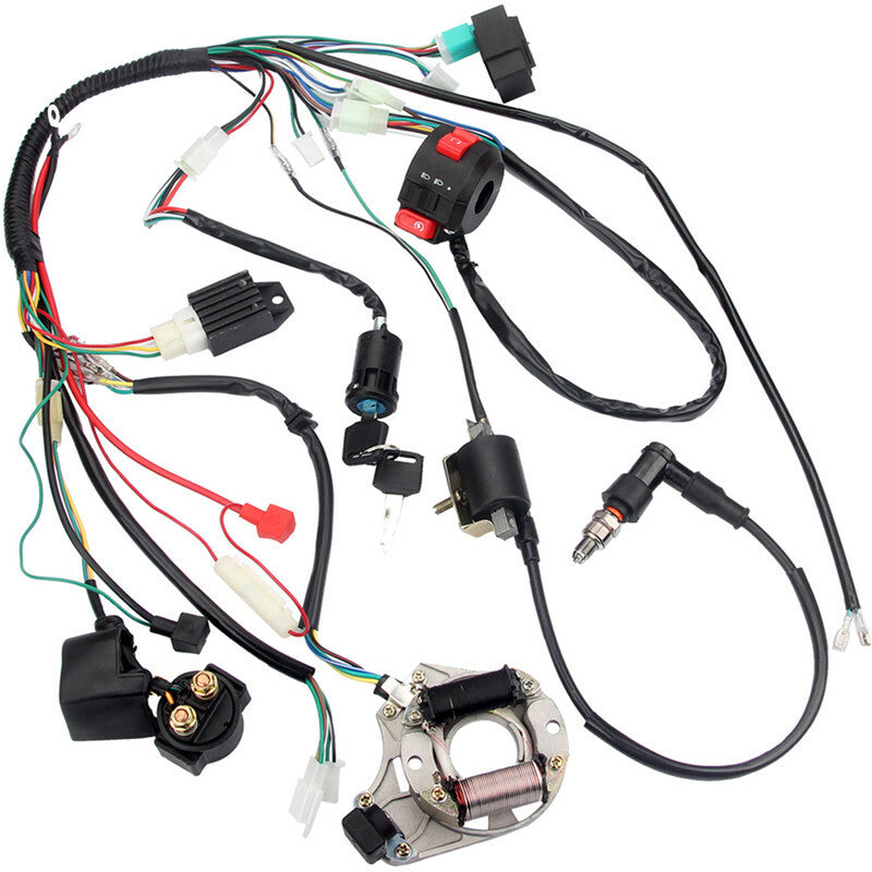 50cc-125cc Electric Dirt Bike ATV CDI Wire Harness Stator Assembly Wiring Kit