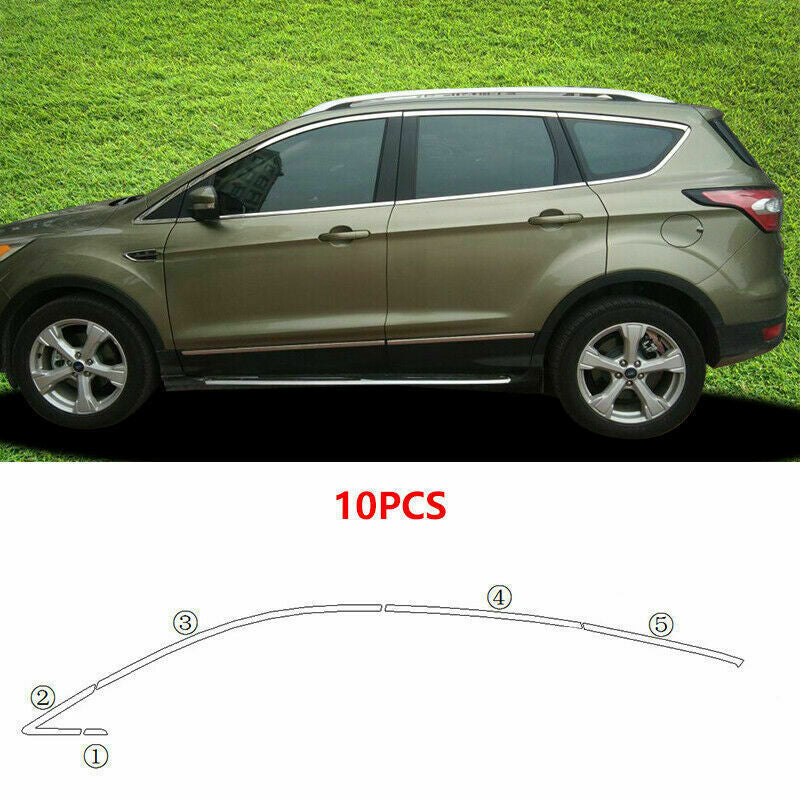 for Ford Escape Kuga 2013-2019 Chrome Car Window Sill Trim Molding Strip Cover