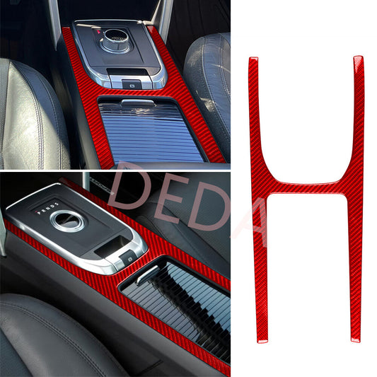 Red Carbon Console Gear Shift Frame Cover for Land Rover Discovery Sport 2015-19