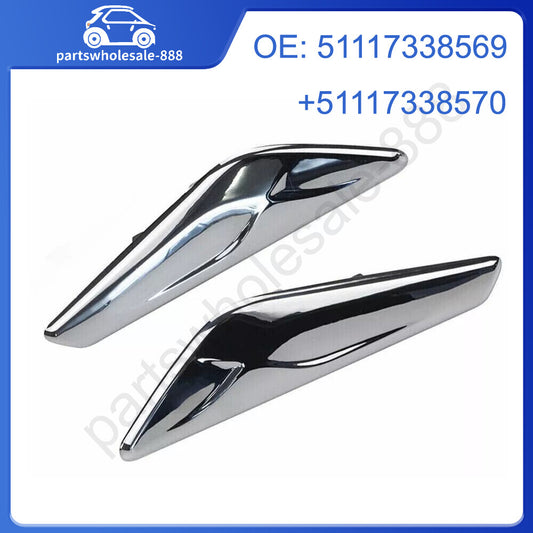 For Pair Chrome Front Side Fender Trim Finisher 51117338569/570 for BMW F25 F26