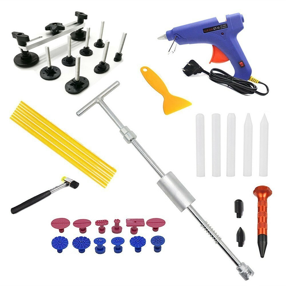 Auto Body Dent Repair Kit,Dent Removal Tool,Sliding Hammer,Pull Bridge,Glue v