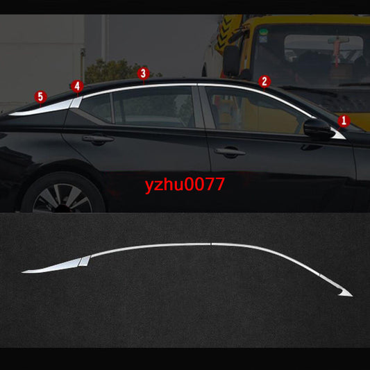 10X for Nissan Altima 2019-24 Stainless Chrome Car Upper Window Strip Cover Trim