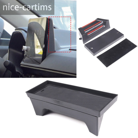 Black GPS Navigation Back Storage Box Organizer Tray Fit for Honda CRV 2023-2024