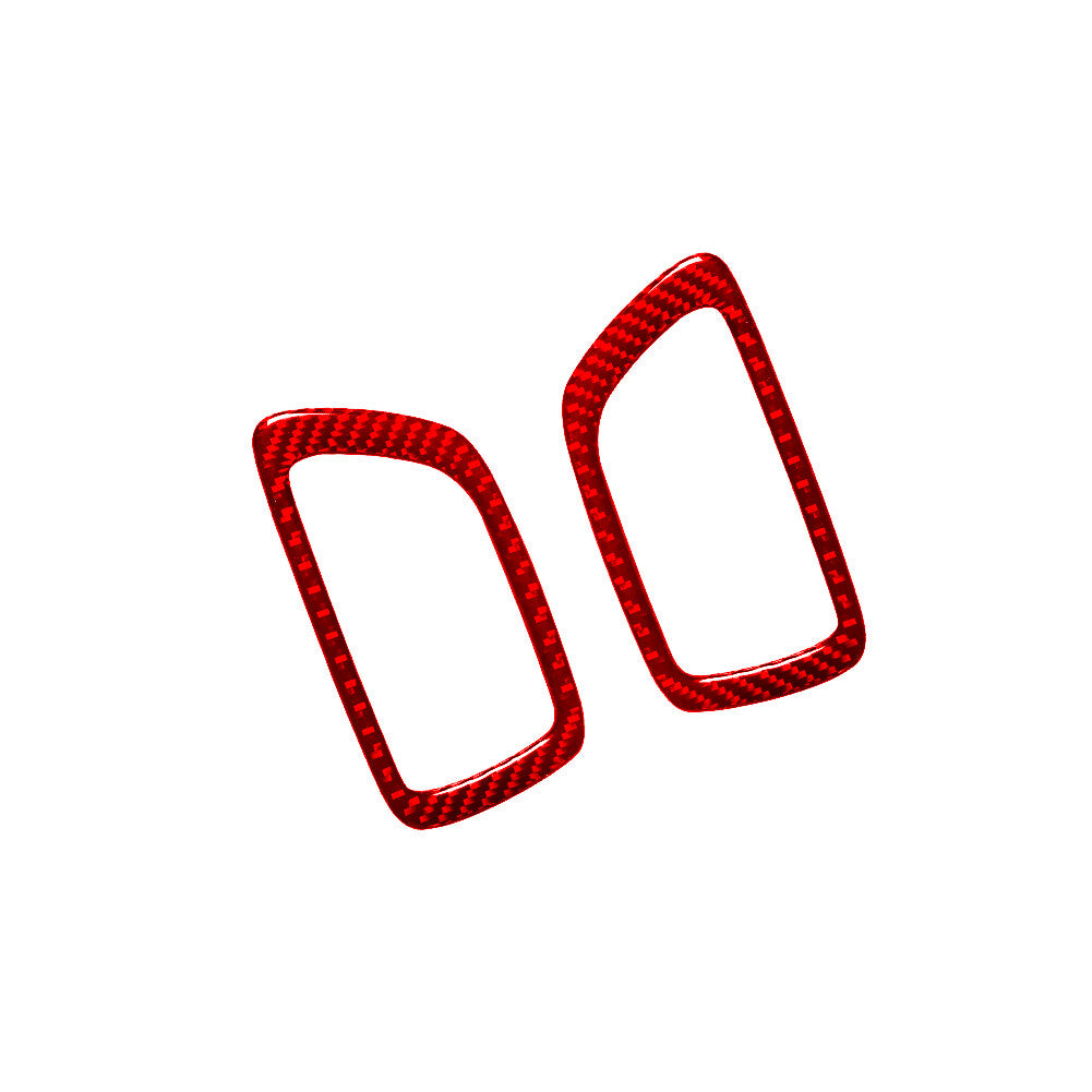 Red Rear Door Inner Handle Trim Cover Carbon Fiber for Toyota Tacoma 2012-2015