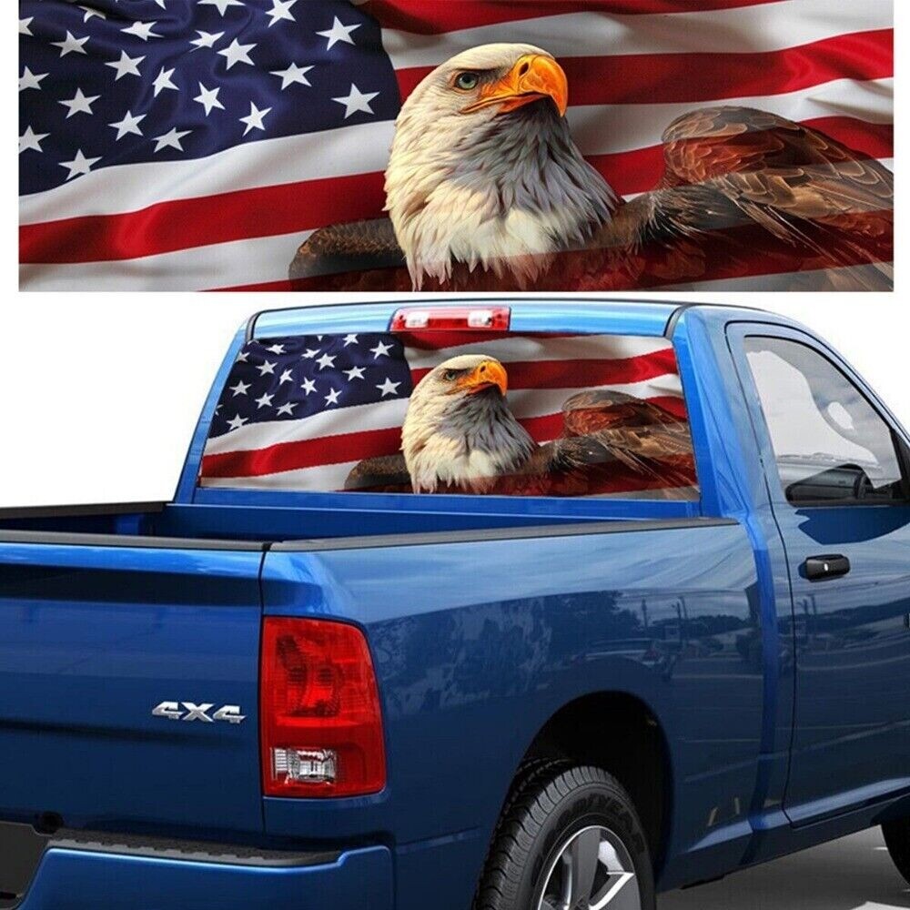 US Flag Rear Window Windshield Label Hawk Decal Sticker For Car Pickup Decors n