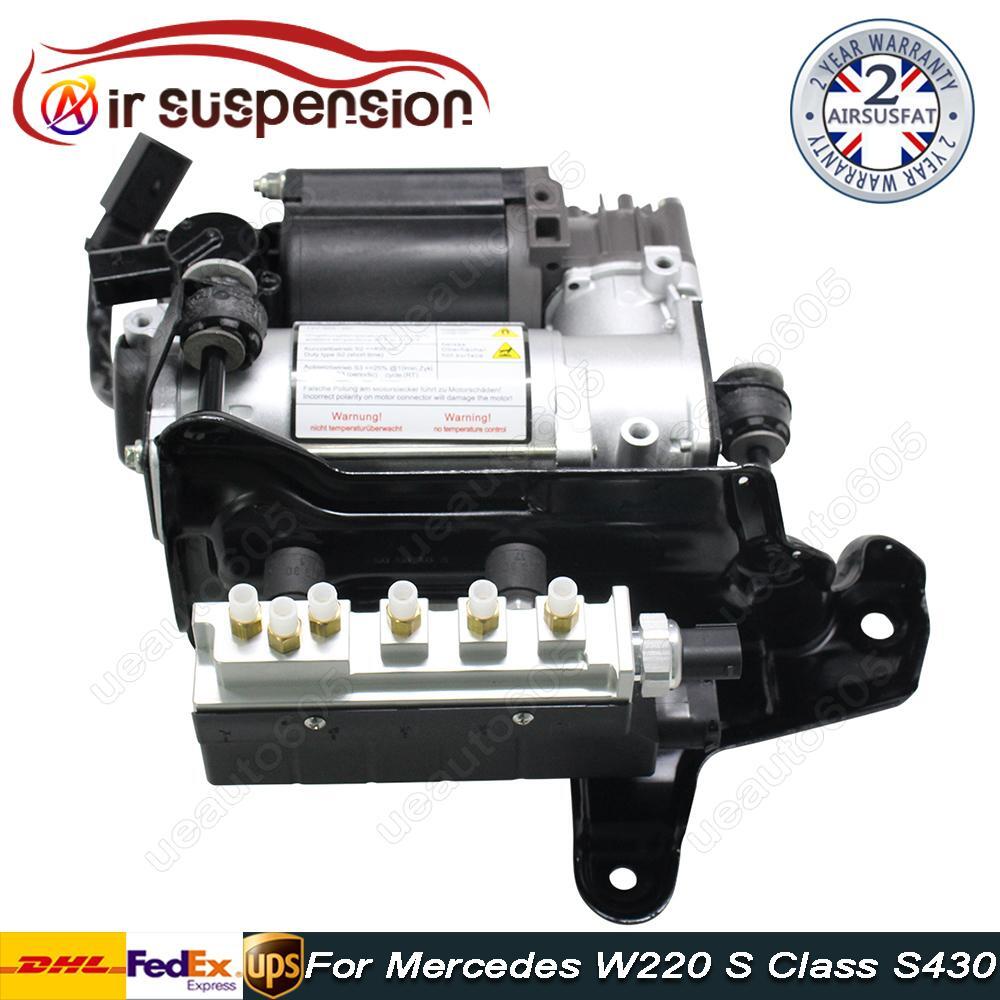 Air Suspension Compressor Pump+Valve Block for Mercedes S Class W220 S430 S500
