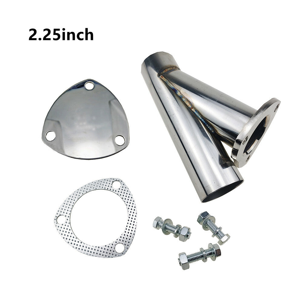 2.25-inch stainless steel electric exhaust pipe, Y-shaped with sealing gasket