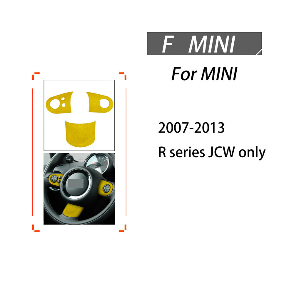 Suede Yellow Steering Wheel Cover for BMW for Mini Cooper R55 R56 R57 R58 R59 R60R61
