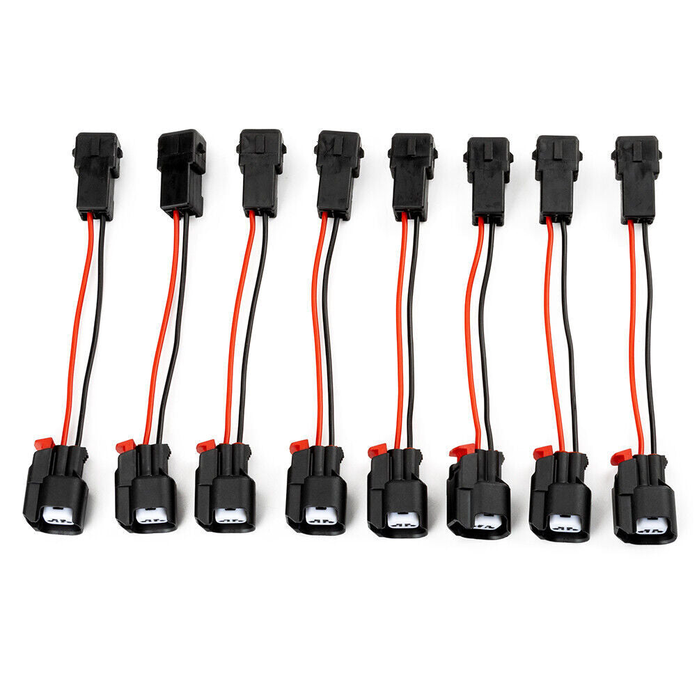 8-Piece Fuel Injector Connector Adapter for EV1 to EV6 EV14 USCAR LS1 LS2 LS3 LT1 v