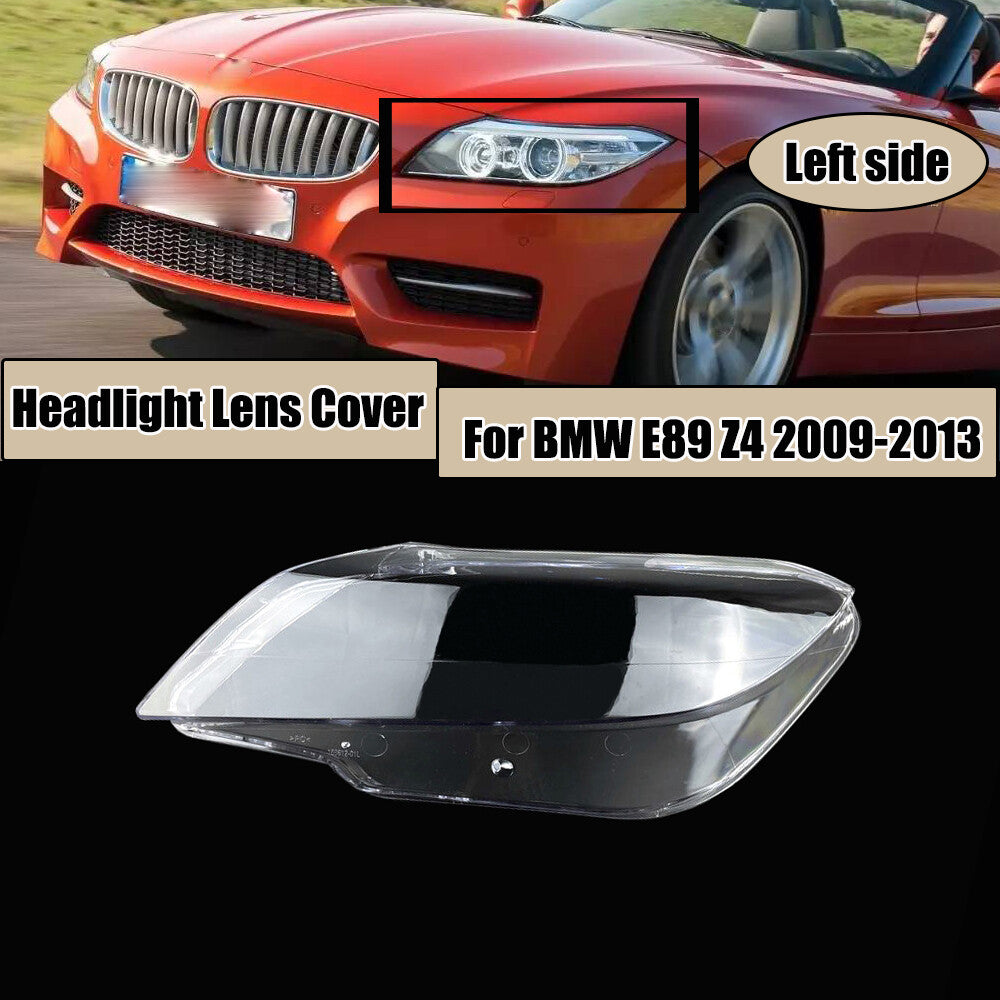 Transparent cover for left-side headlight lens, suitable for BMW E89 Z4 (2009, 2010, 2012, 2013-).