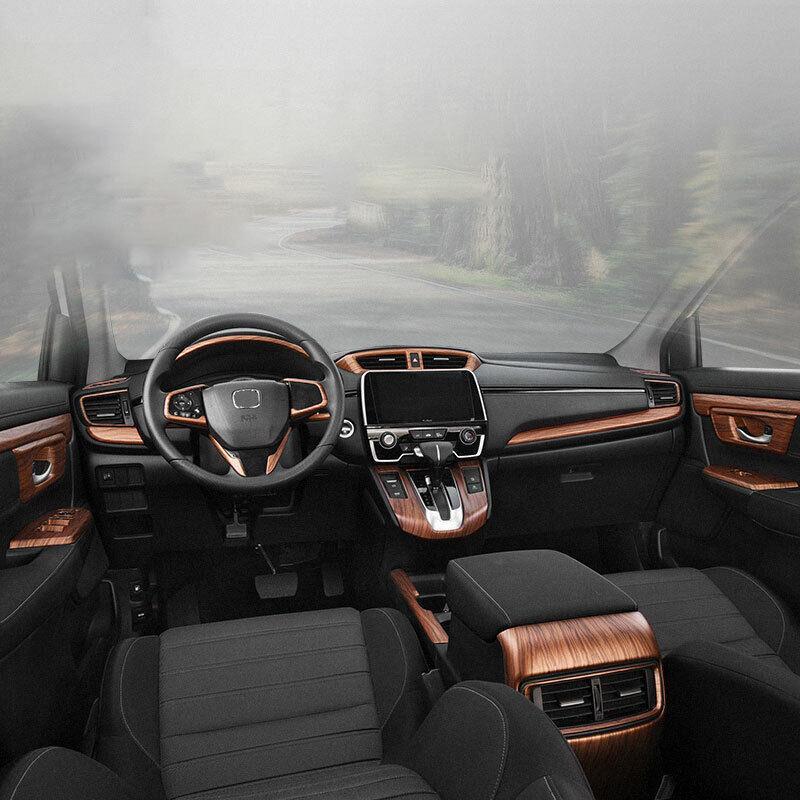 Wood Grain Dashboard Frame Decor Cover Trim 1PCS for Honda CRV CR-V 2017-2021