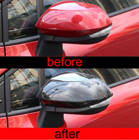 ABS Carbon Fiber Door Rearview Mirror Cover Trim Cap for Toyota for Corolla 2019-22