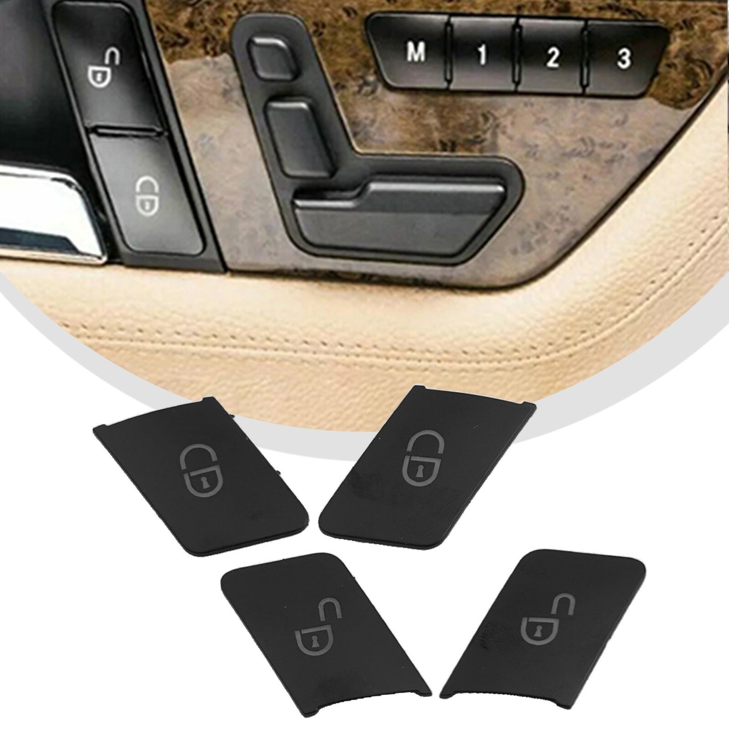 Car Door Lock-Unlock Switch Button Cover for Mercedes for Benz C E W204 W212 v