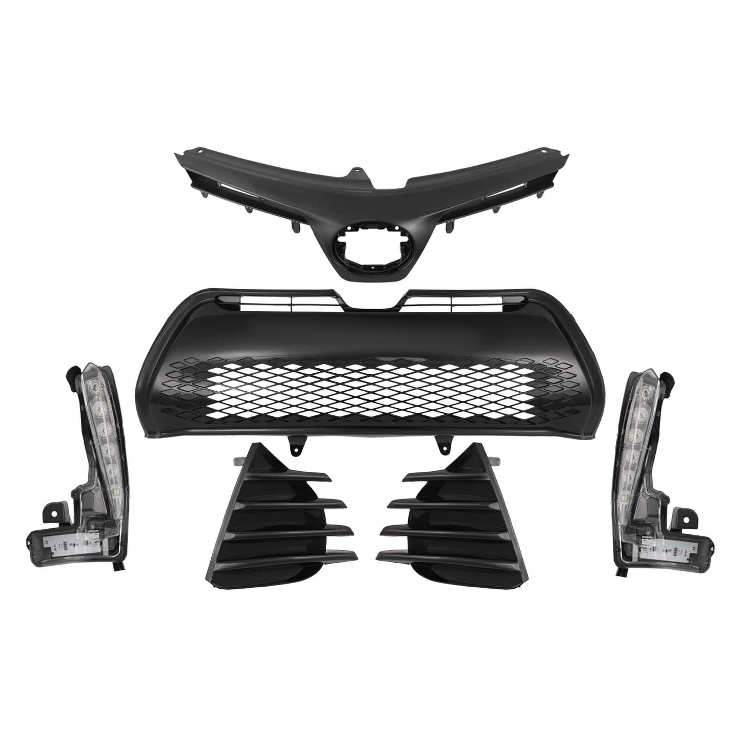 6-Pack for 2017-2019 for Corolla SE XSE Front Upper and Lower Grille LED Fog Lights - v