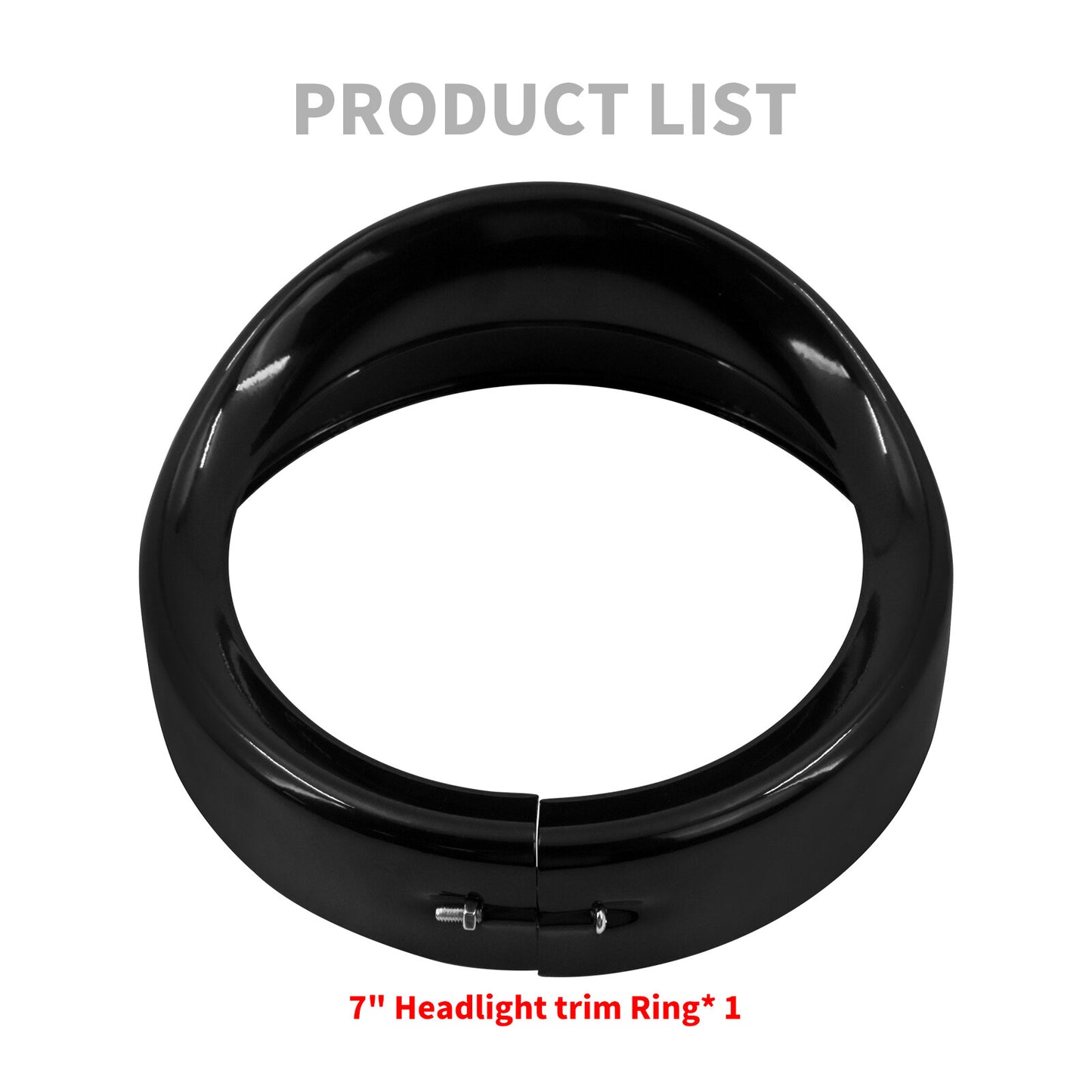 7'' Headlight Bezel Trim Visor Ring Fit for Harley Touring FLHR Dyna Softail FLS Q