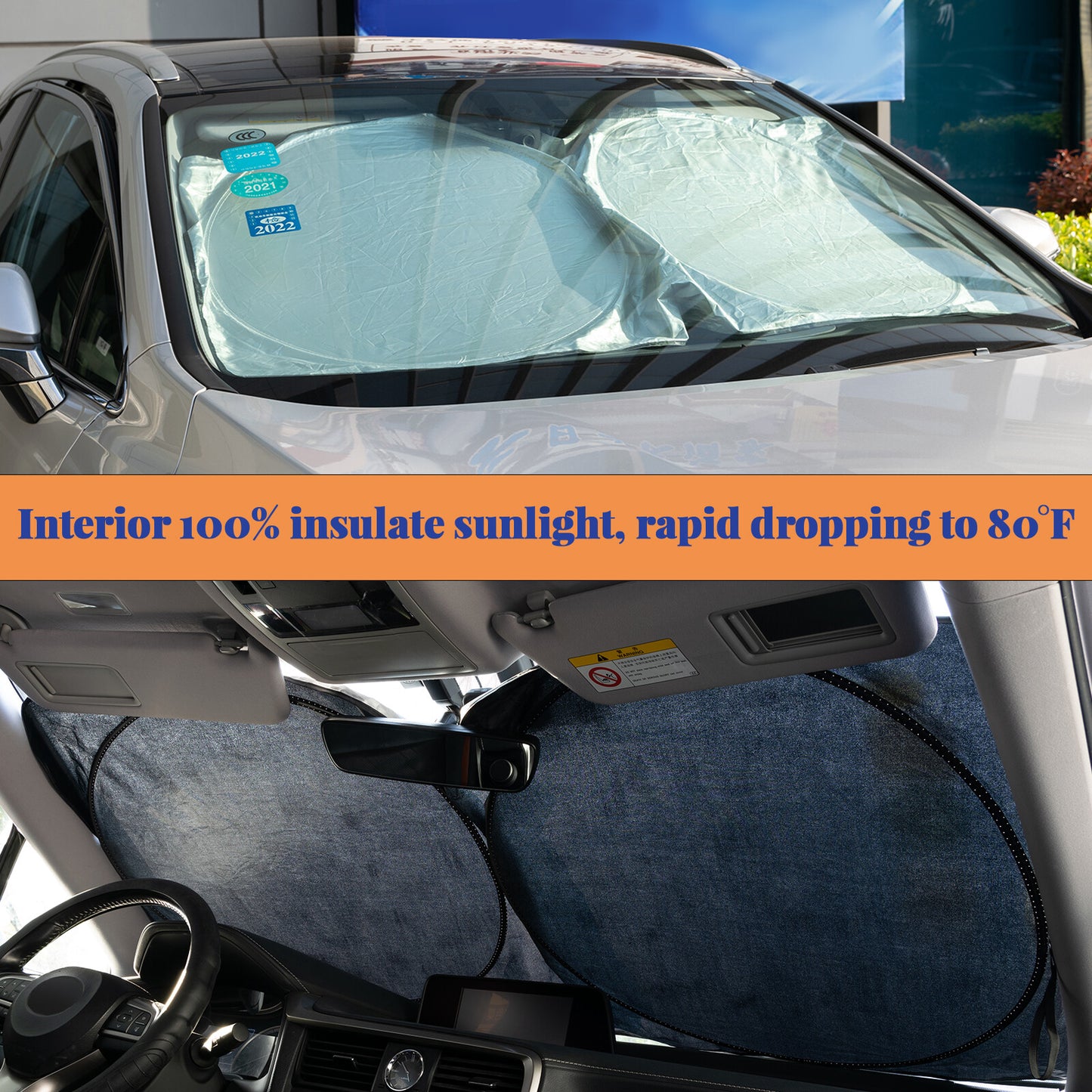Car Windscreen Sun Shade Reflective Front Rear Windshield UV Block Heat Van SUV