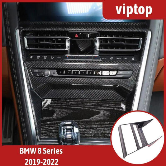 Central Control CD Switch Panel Cover for BMW 8 Series 2019-22 Real Carbon Fiber