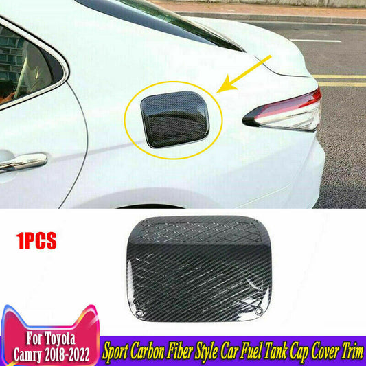for Toyota for Camry 2018-2023 Sport Carbon Fiber Fuel Tank Cap Oil Gas Cover Trim