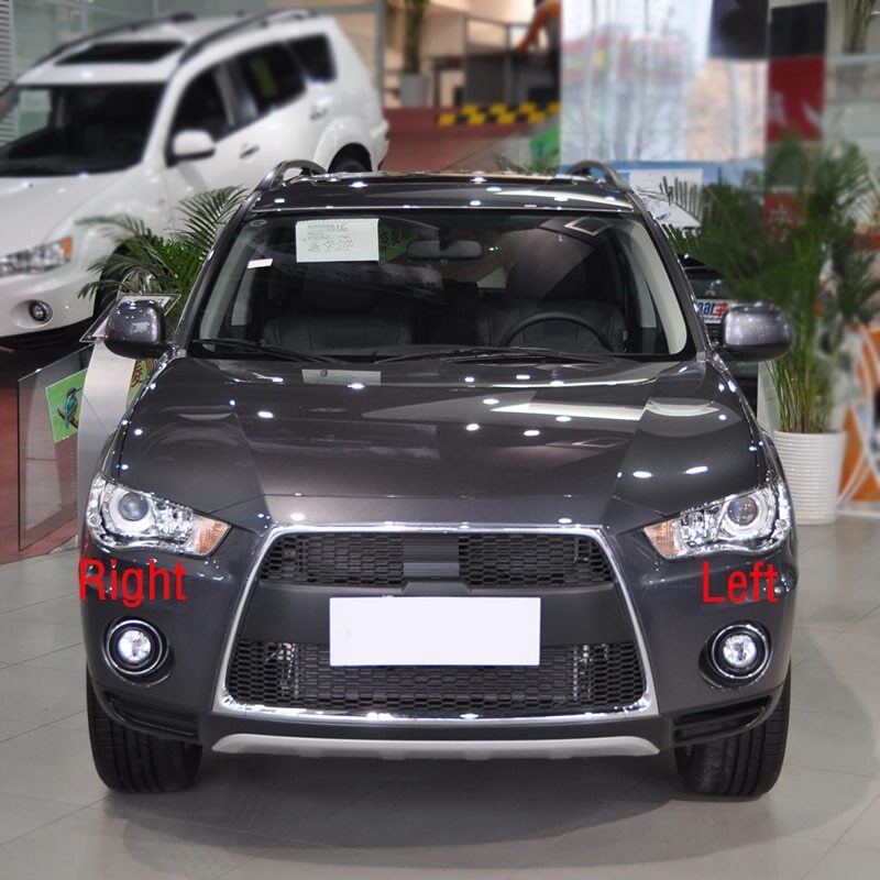 Chrome right front bumper fog light cover for Mitsubishi Outlander 2010-2012 ABS vehicles.