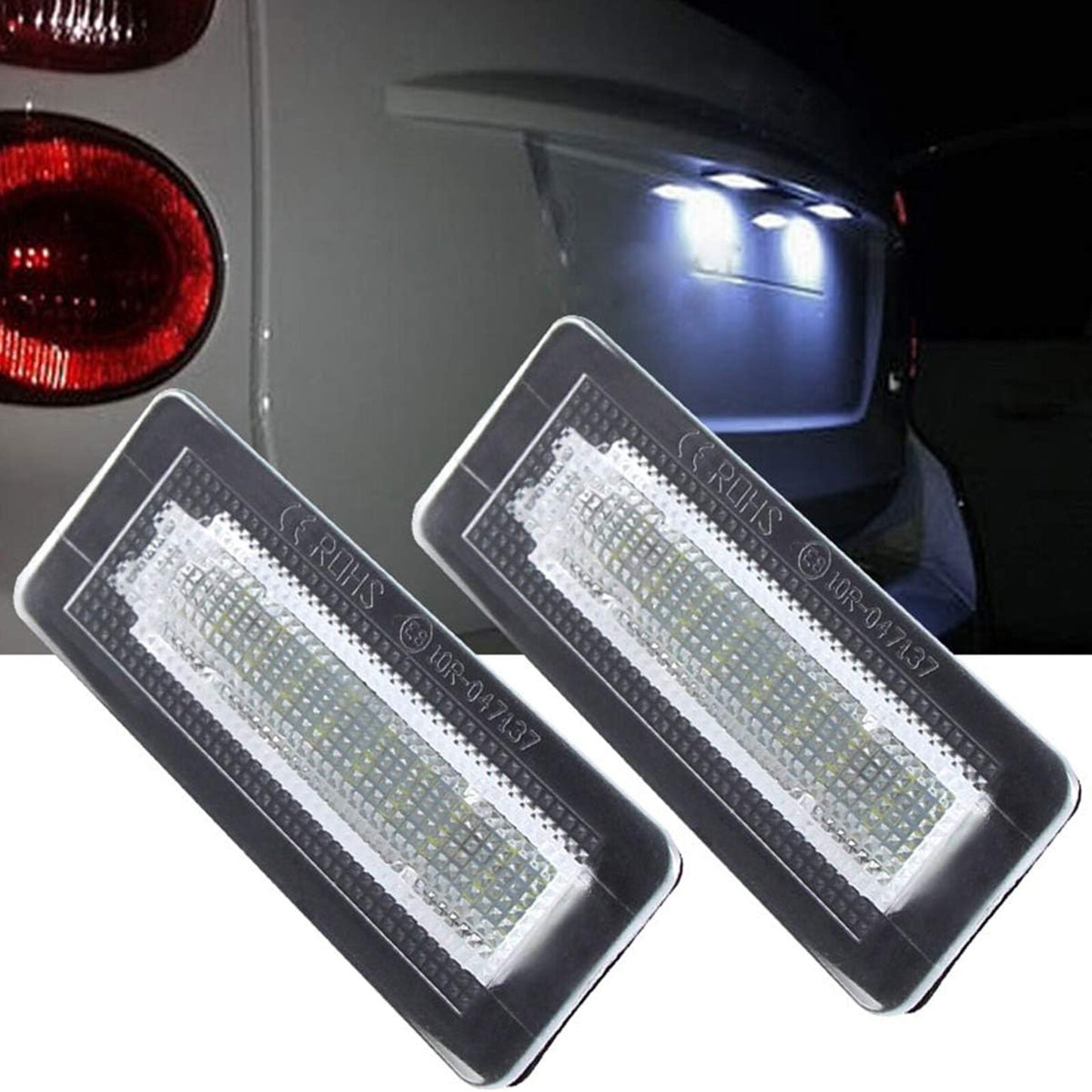 2X Lights for Smart Fortwo W450 2004-2007 W451 2007 -2014 License Number Plate Q