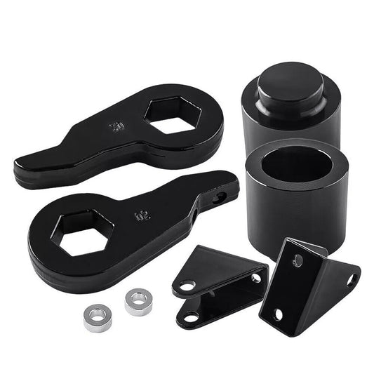Black 3 Front 3 Rear Leveling Lift Kit W/ Shock Extenders for 03-10 for Hummer H2