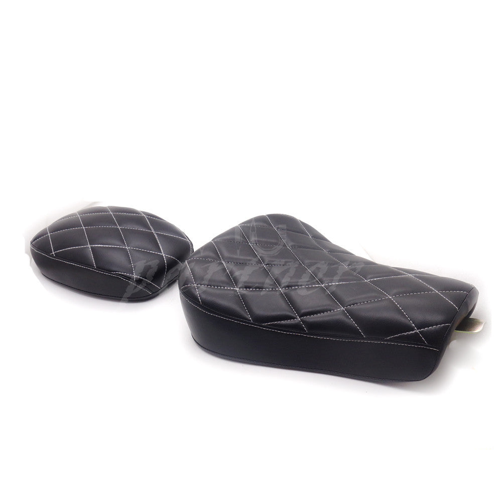 Front Diamond Driver Solo for Seat Rear Passenger Pad for Harley Sportster 1200 883 Q