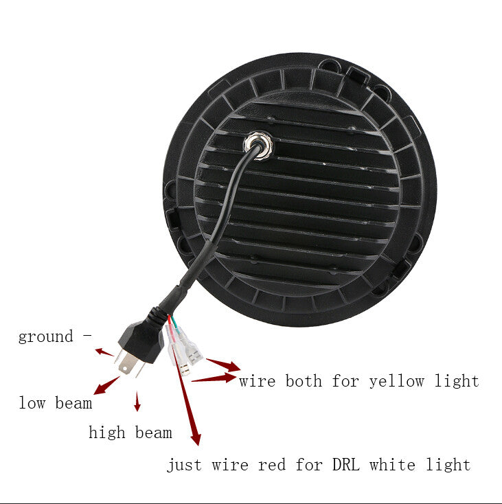 7-inch LED headlights with cornering eyes suitable for Harley Road for Jeep for Wrangler JK TJ CJ LJ