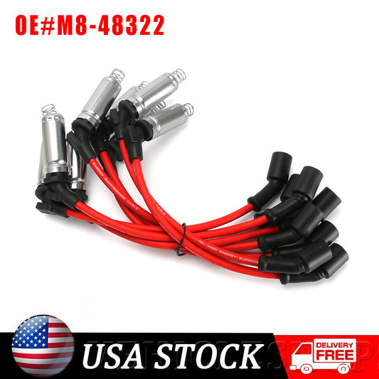 Spark plug wires suitable for Chevrolet Silverado 1500 for GMC , for Cadillac 4.8L to 5.3L, 6.0L, and M8-48322.