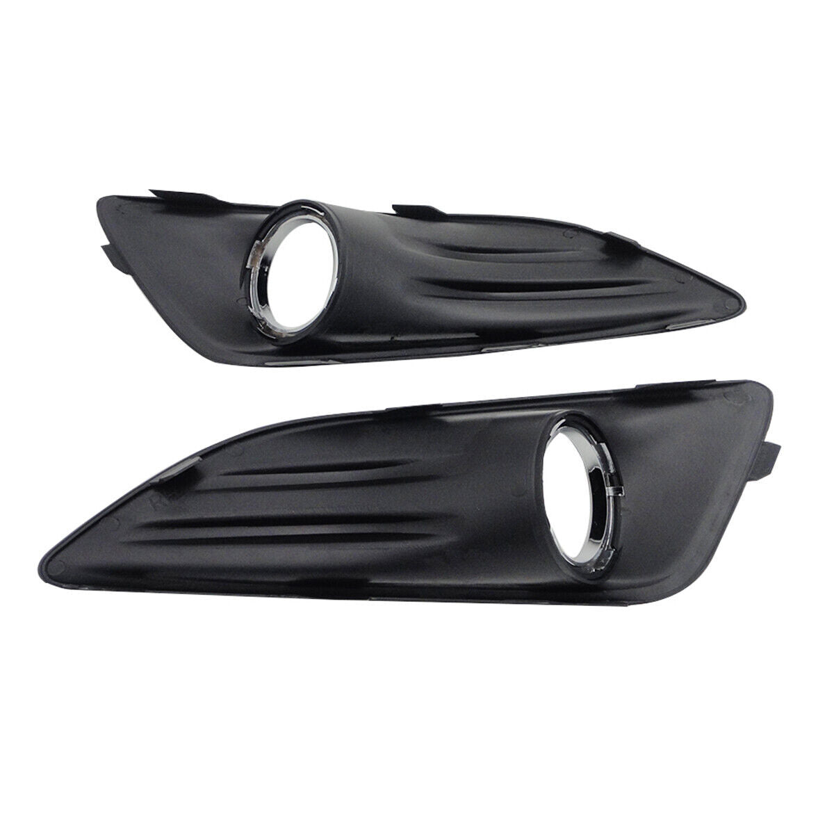Gloss Black Pair Front Fog Lights Cover Grill Bezel for Ford Fiesta 2013-2015