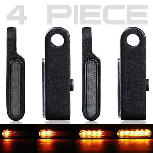 4X LED Motorcycle Turn Signal Sequential Flowing Indicator Amber Blinker Lights