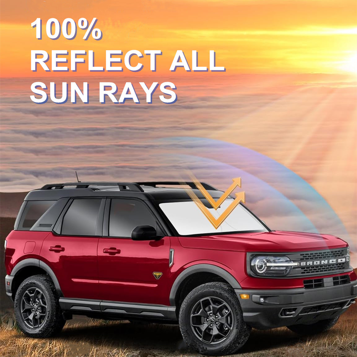 Car windshield sunshade UV heat block cover suitable for 2021-2024 for Mustang parts - n