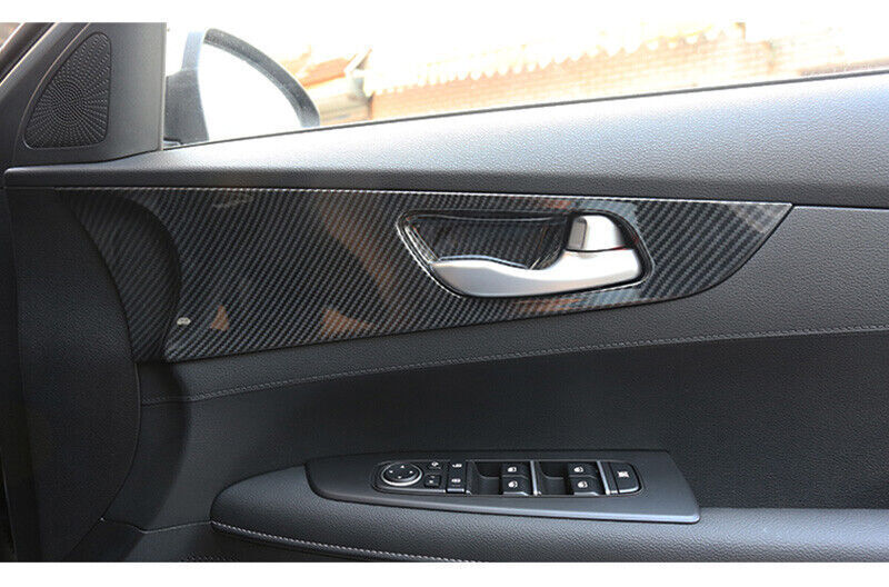 for Kia Forte 19-23 Carbon Fiber ABS Inner Door Handle Bowl Frame Cover Trim 4x