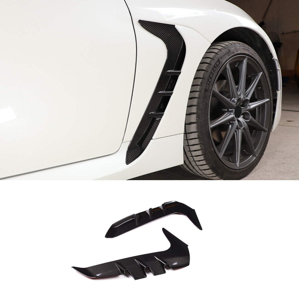 ABS Sport Red Exterior Rearview Mirror Trim Cover for Corvette C8 2020-2023