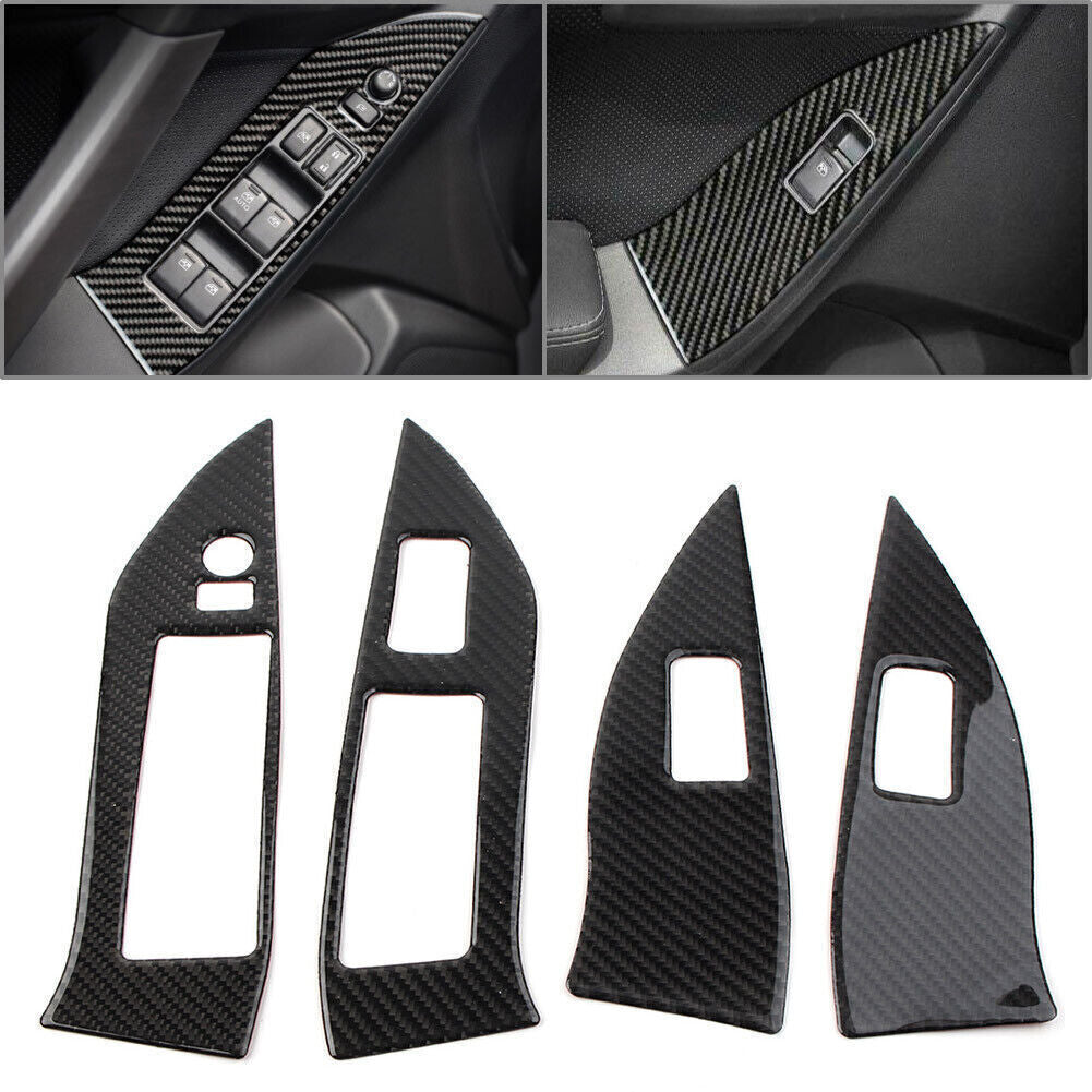 Window Lift Panel Switch Trim Cover Carbon Fiber for Subaru Forester 2013-2018