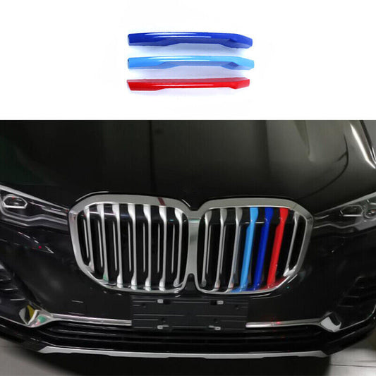 for BMW X7 2019-2021 Three M-Color Front Center Mesh Grille Grill Strip Cover 3p