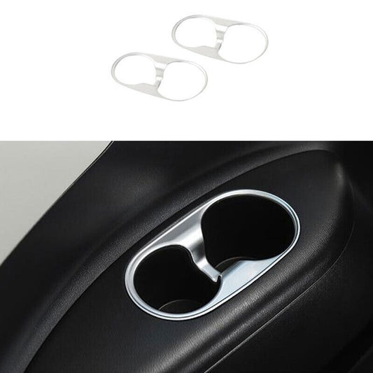 Matte Silver Central Console Water Cup Cover Trim for Nissan Armada Y62 17-2020