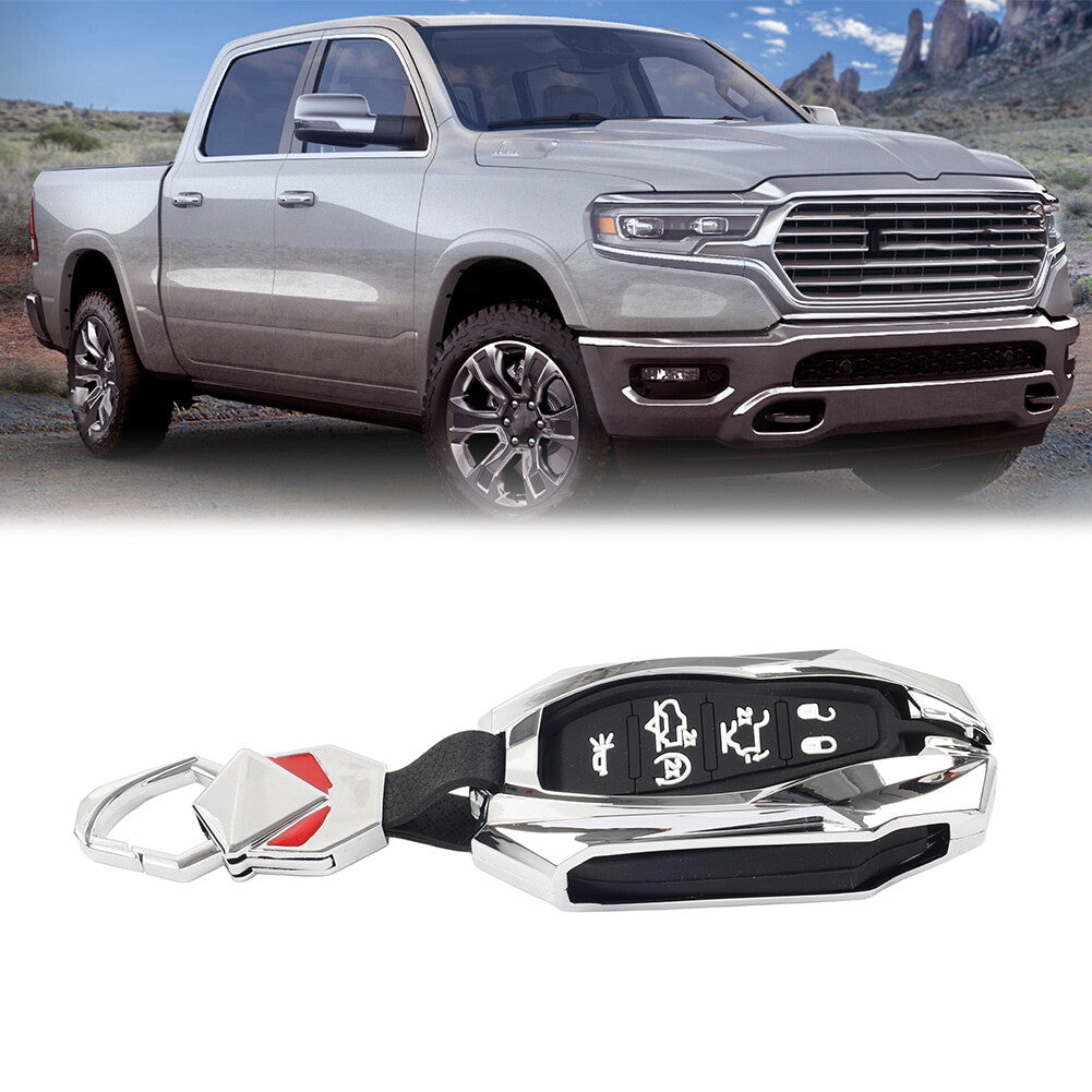 6 Buttons Remote Key Shell Case Silver for Dodge for Ram 1500 Pickup 2019-2024
