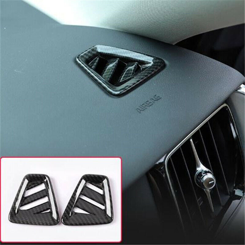 Carbon Fiber Dahsboard Air Outlet Vent Cover Trim for Volvo XC60 2018-2021 2PCS