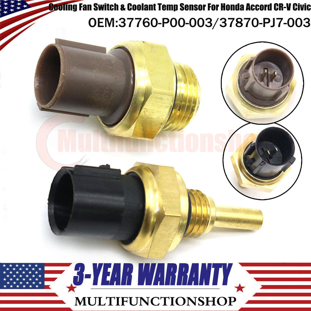 2-piece cooling fan switch and coolant temperature sensor kit for Honda Accord, CR-V, and for Civic (brand new) Q
