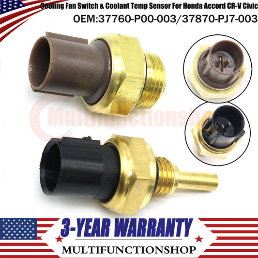 2-piece cooling fan switch and coolant temperature sensor kit for Honda Accord, CR-V, and for Civic (brand new) Q