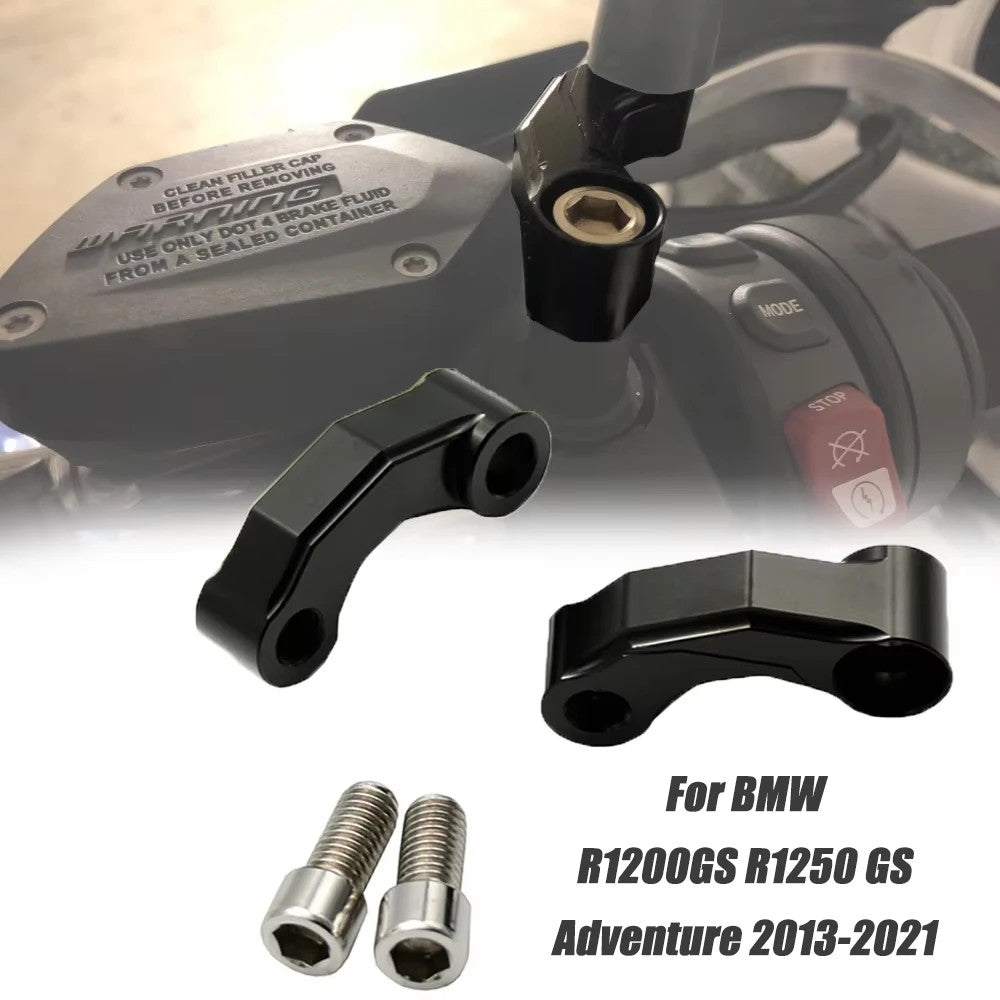 New 10mm Mirror Extender Riser Extension Adapter for BMW R1200GS RZ R1250 GS Adv