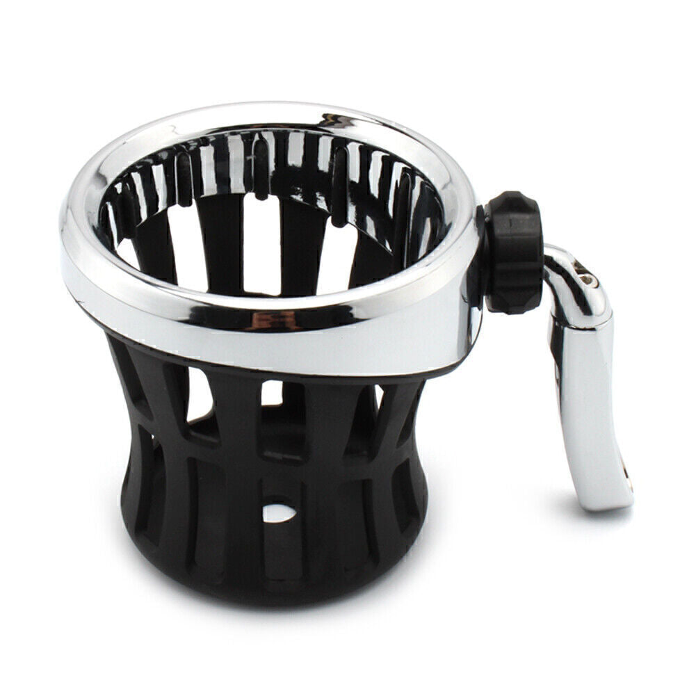 Fit for Harley Motorcycle Handlebar Cup Holder Drink W/ Mesh Basket Mount Universal Q