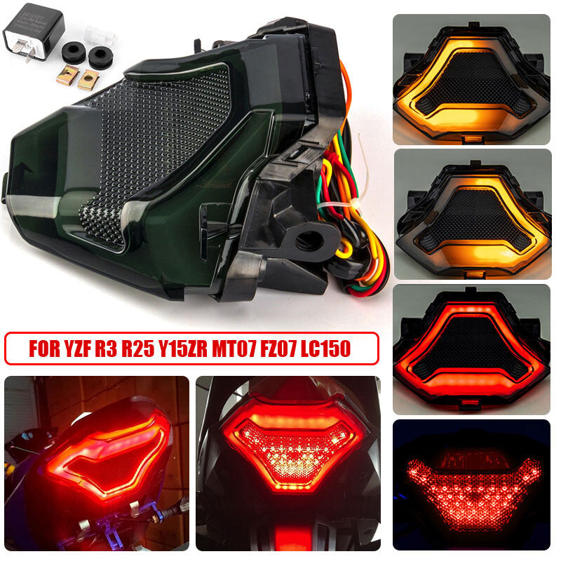 Integrated LED Tail Brake Light Turn Signal for YAMAHA YZF R25 R3 MT07 MT03 FZ07