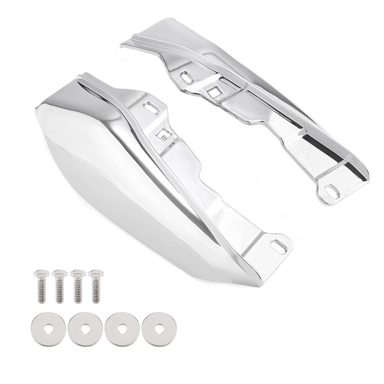 Chrome-framed air deflector heat shield suitable for Harley-Davidson Touring models 2009 and later. n