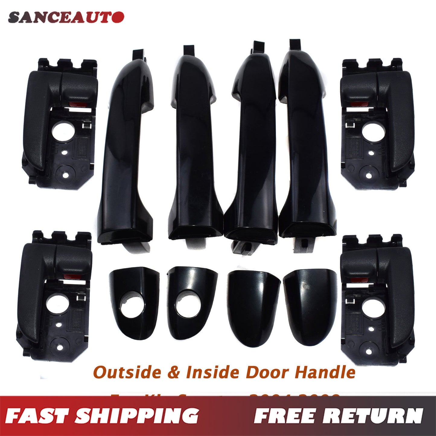 Front, rear, left, right, exterior, and interior door handles are compatible with for Kia Spectra 2004-2009. n